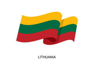 Lithuania flag vector. Flag of Lithuania on white background. Vector illustration eps10