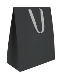 Grey paper bag template. vector illustration