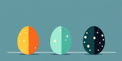 Happy Easter concept. Color Easter eggs on green background, AI generative.