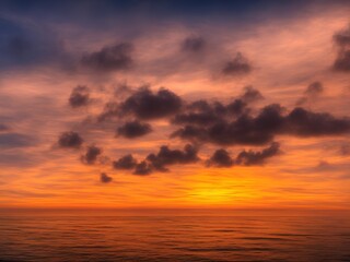 Naklejka na ściany i meble morning sunrise scenic dawn sunlight sea scape