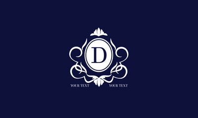 Luxury brand logo with letter D. Vector concept monogram premium design for business, hotel, wedding services, boutique, jewelry and other brands.
