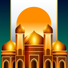 Mosque illustration background. Mosque for Ramadan Kareem and eid mubarak background	