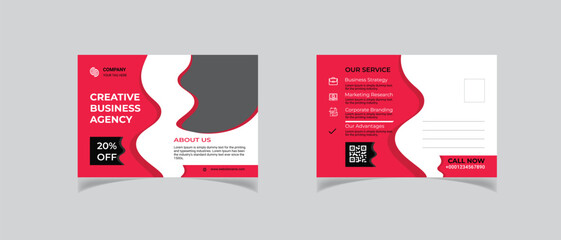 Creative Business postcard template with modern 