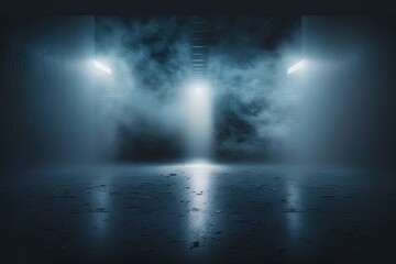 Obraz premium Abstract scene, fog, light, empty room