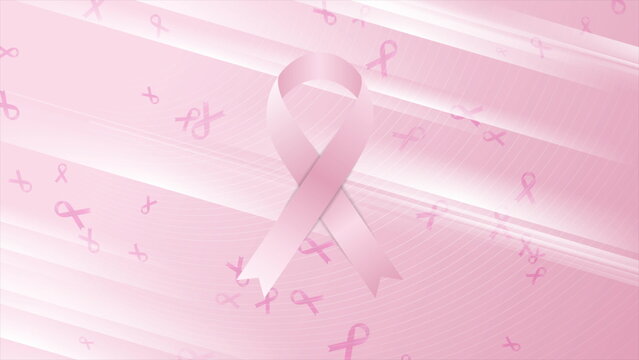 Breast cancer awareness month. Pink ribbon tape background