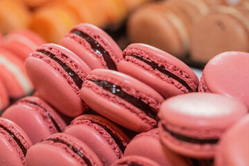 Gros plan Macaron framboise