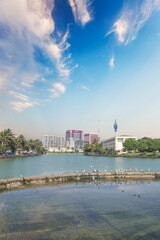 Beautiful view of the panorama of downtown Colombo, Sri Lanka, on a sunny day