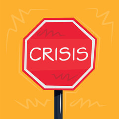 Warning sign (Crisis), vector illustration.