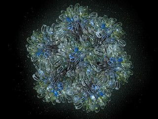 Formaciones  abstractas y florales de colores fluorescentes pl&aacute;sticos