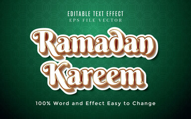 Ramadan Kareem text, Islamic background, 3d style editable text effect