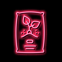 seeds bag neon glow icon illustration