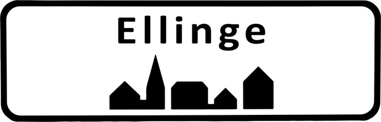City sign of Ellinge - Ellinge Byskilt