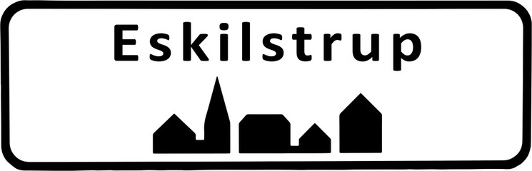 City sign of Eskilstrup - Eskilstrup Byskilt