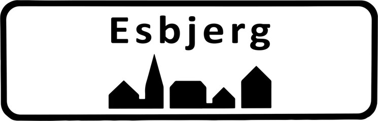 City sign of Esbjerg - Esbjerg Byskilt