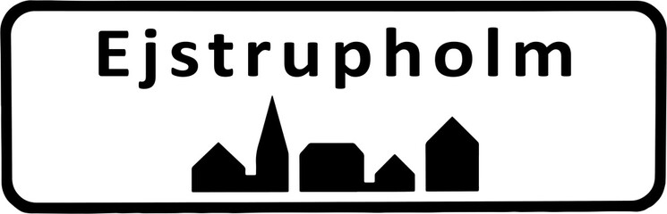City sign of Ejstrupholm - Ejstrupholm Byskilt