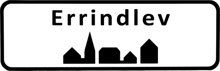 City sign of Errindlev - Errindlev Byskilt