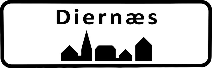 City sign of Diernæs - Diernæs Byskilt