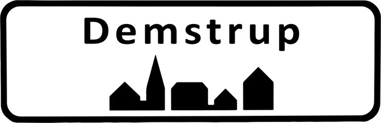 City sign of Demstrup - Demstrup Byskilt