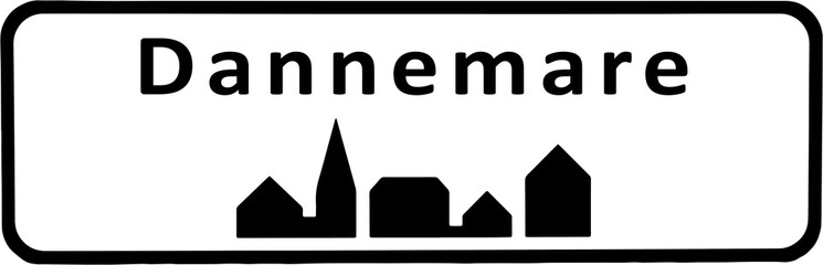 City sign of Dannemare - Dannemare Byskilt