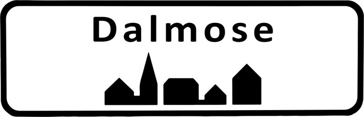 City sign of Dalmose - Dalmose Byskilt