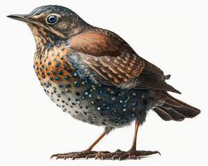 Fototapeta premium Illustration of Bird isolated on white background. Generative AI