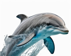 Illustration of Dolphin isolated on white background. Generative AI
