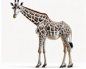 Illustration of Giraffe isolated on white background. Generative AI