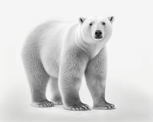 Foto op Canvas Illustration of Polar Bear isolated on white background. Generative AI © Bartek