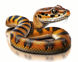 Obraz premium Illustration of Snake isolated on white background. Generative AI