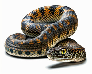 Illustration of Snake isolated on white background. Generative AI