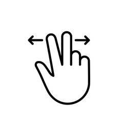 Zoom Gesture, Hand Finger Swipe Right and Left Line Icon. Pinch Screen, Rotate on Screen Linear Pictogram. Gesture Slide Left and Right Outline Icon. Editable Stroke. Isolated Vector Illustration