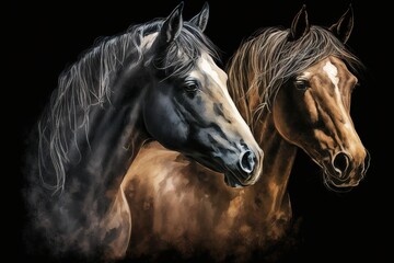 Naklejka na ściany i meble portrait of a horses