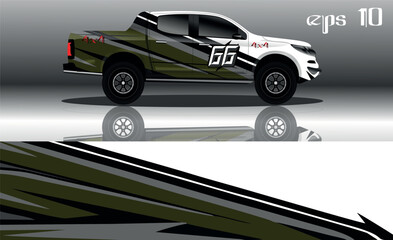 off road truck car wrap design vector