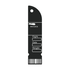 Baggage tag vector icon.Black vector icon isolated on white background baggage tag.