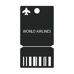 Baggage tag vector icon.Black vector icon isolated on white background baggage tag.