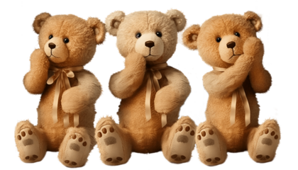 teddy bears isolated on transparent background
