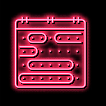 Vacation Calendar Neon Glow Icon Illustration