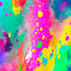 Fototapeta na wymiar colorful backdrop with pink, blue, green and yellow mix of colours, generative AI background 