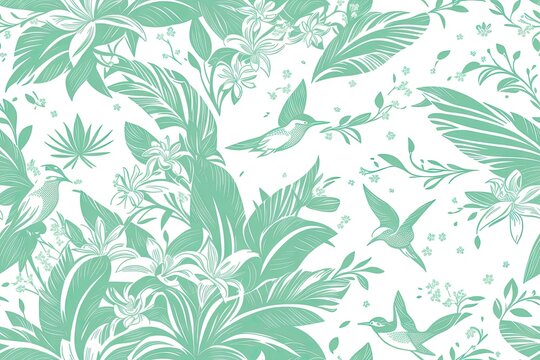 Graphic seamless lily flower repeat pattern on pastel background, generative ai. Flower illustration