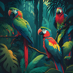 colorful macaws