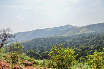Fototapeta na wymiar Kuduremukh mountain range in Karnataka, India