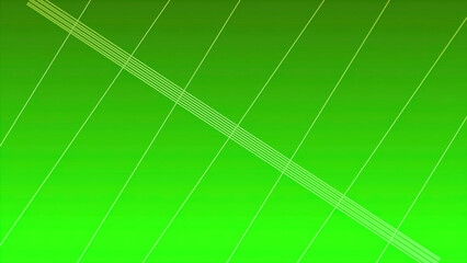 Bending narrow line transforming into different figures. Motion. Green and white abstractions.