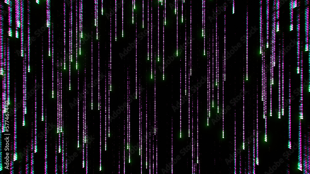 Poster abstract matrix effect with running lines of code. design. cyber reality of millions of tiny symbols