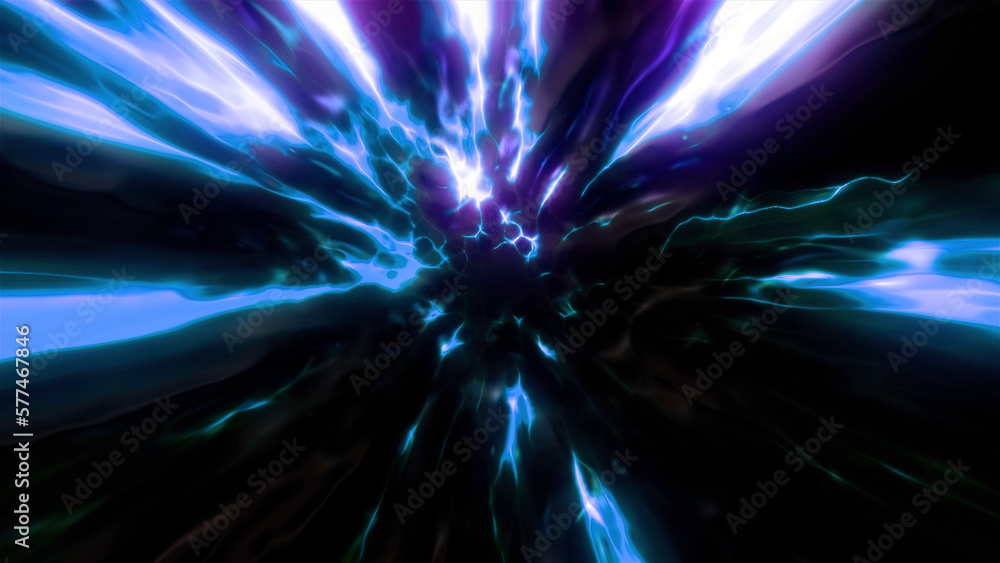 Poster light abstract colorful tunnel, flying deep into the colorful tunnel. motion. moving inside endless 