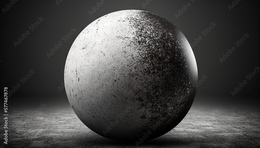Poster a black and white photo of an object in the middle of a room with a dark background and a spot of li