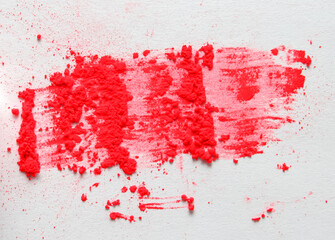 sample of colored acrylic red powder paint