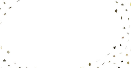 Obraz premium Stars - Banner with golden decoration. Festive border with falling glitter dust and stars.