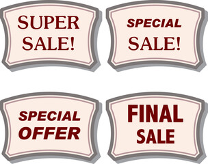set of offer sale discount tags, special offer tags, best deal tags special offer badges, offer sale ribbons with modern design illustration vector