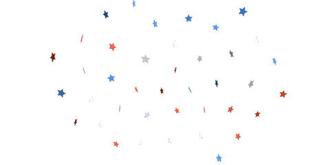  Red Blue White Stars Confetti Overlay
