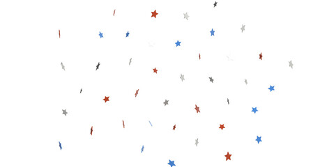  Red Blue White Stars Confetti Overlay